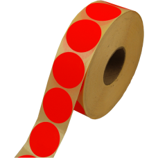 Prijssticker Ø25mm fluor rood 1000/rol Td27501425
